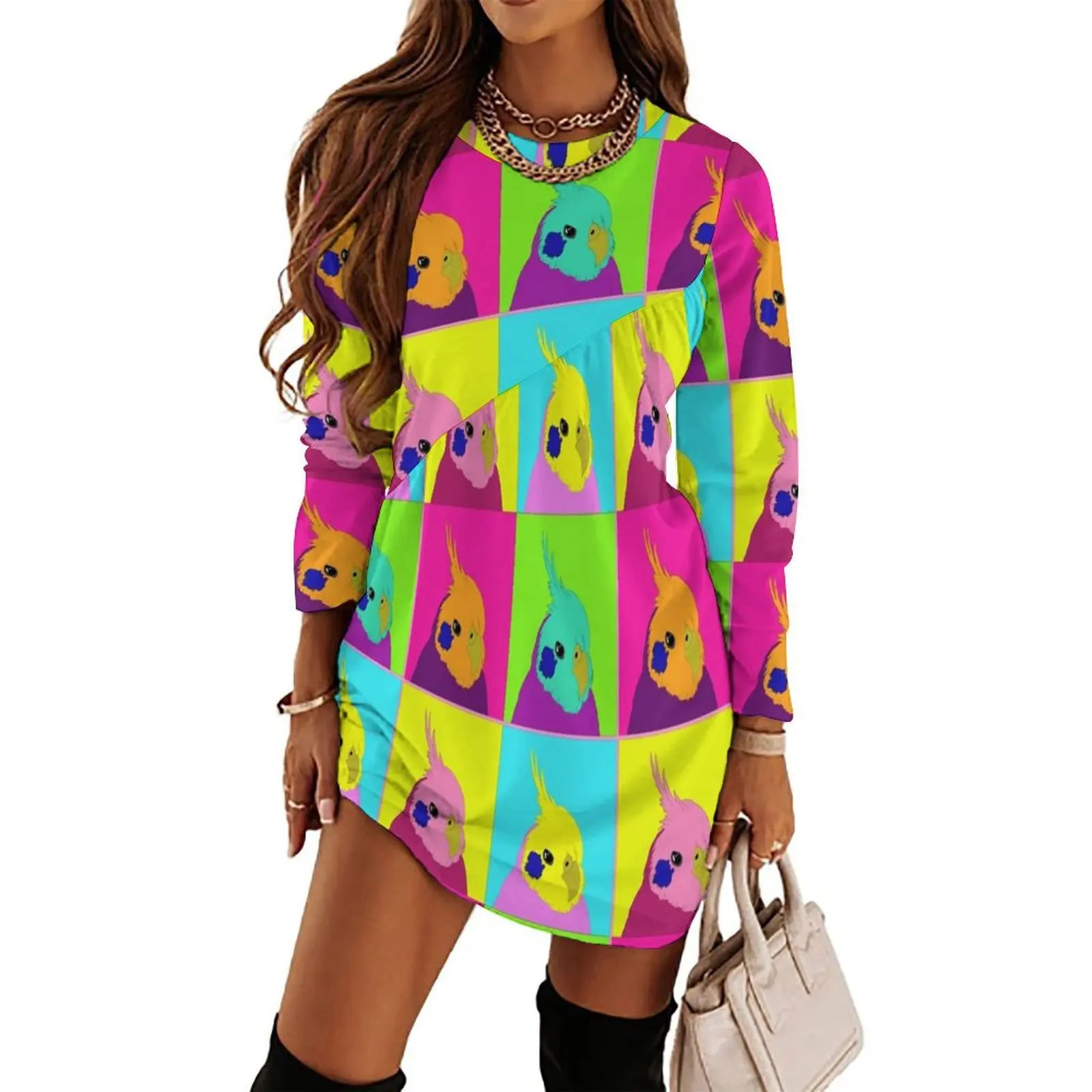 

Pop Art Cockatiel Long Sleeved Dress evening dress ladies birthday dresses for women Dress for girls for woman