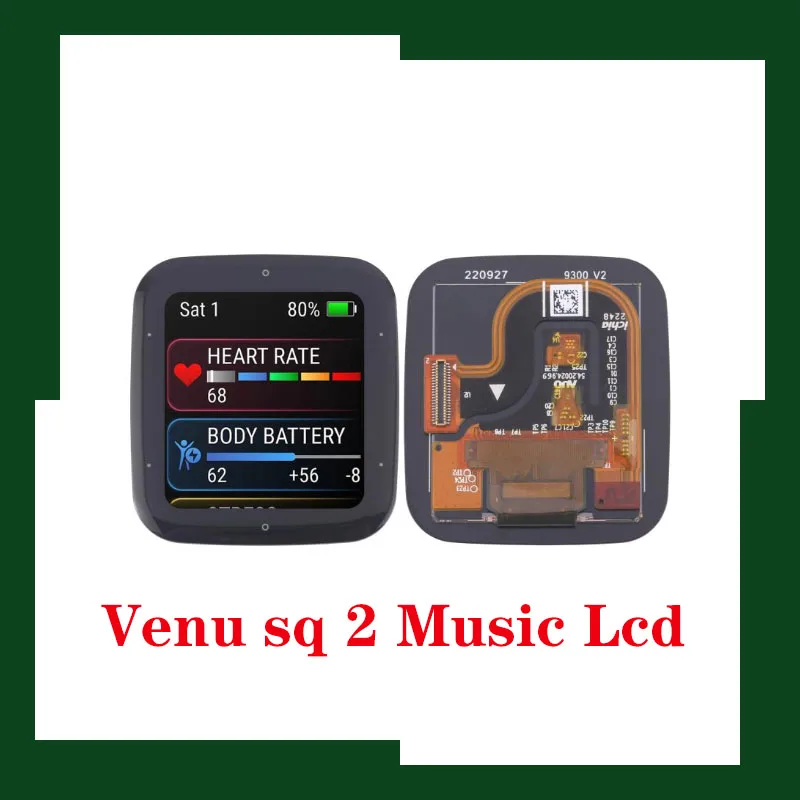Original AMOLED Watch LCD Screen For Garmin VENU SQ 2 Music LCD Display Screen Repair Replacement Parts(1.41'' )
