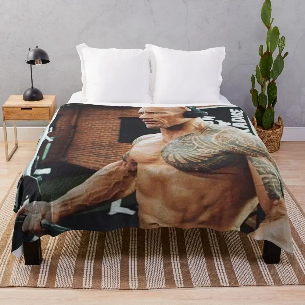 

dwayne the rock johnson gym Throw Blanket Multi Purpose Soft Warm Blanket for Home Travel