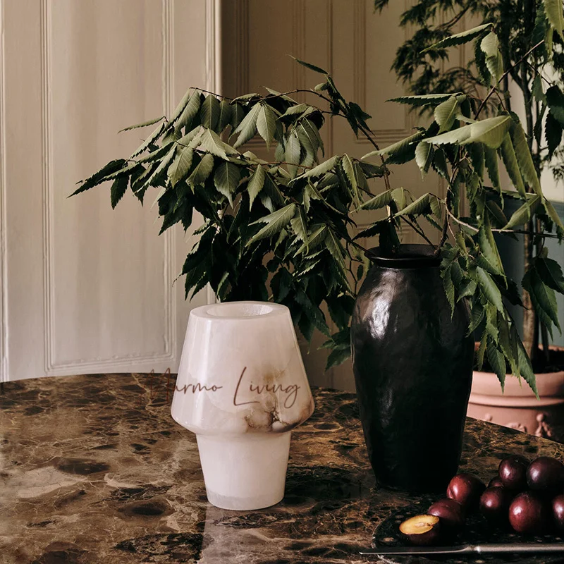 

French natural cloudstone candlestick soft designer villa living room porch creative atmosphere romantic ornaments