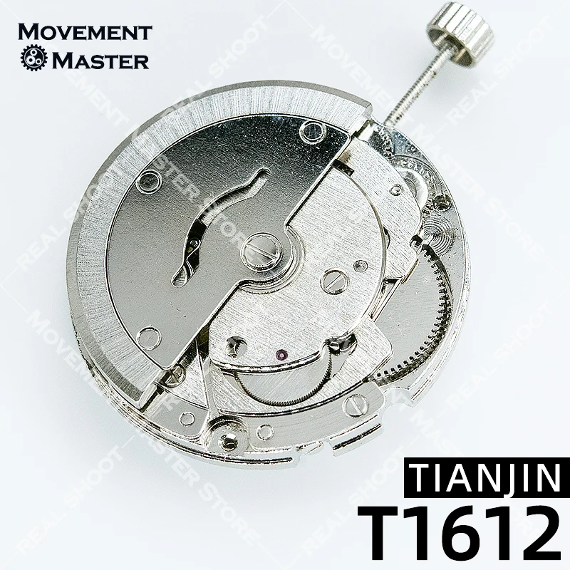 Cina Tianjin T1612 movimento dell'orologio nuovo movimento automatico 3 lancette parti dell'orologio T16 argento movimento meccanico data alle 3:00
