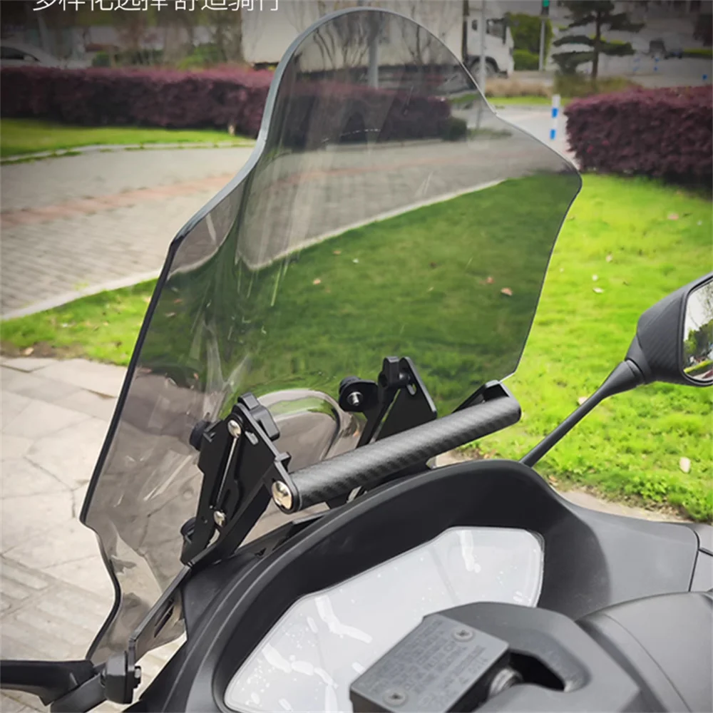 

Windshield modification For Honda NS150GX with raised front windshield and rearview mirror forward with navigation bracket