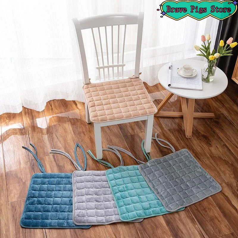 [HM]Soft Square Seat Pad Flannel Chair Cushion Non Slip Tatami Cushion Office Home Decor 40x40cm[HM]