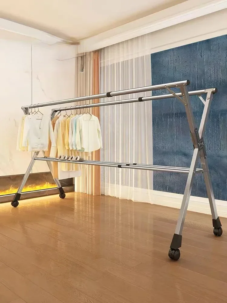 Clothes drying rack floor-to-ceiling simple indoor household clothes drying rod