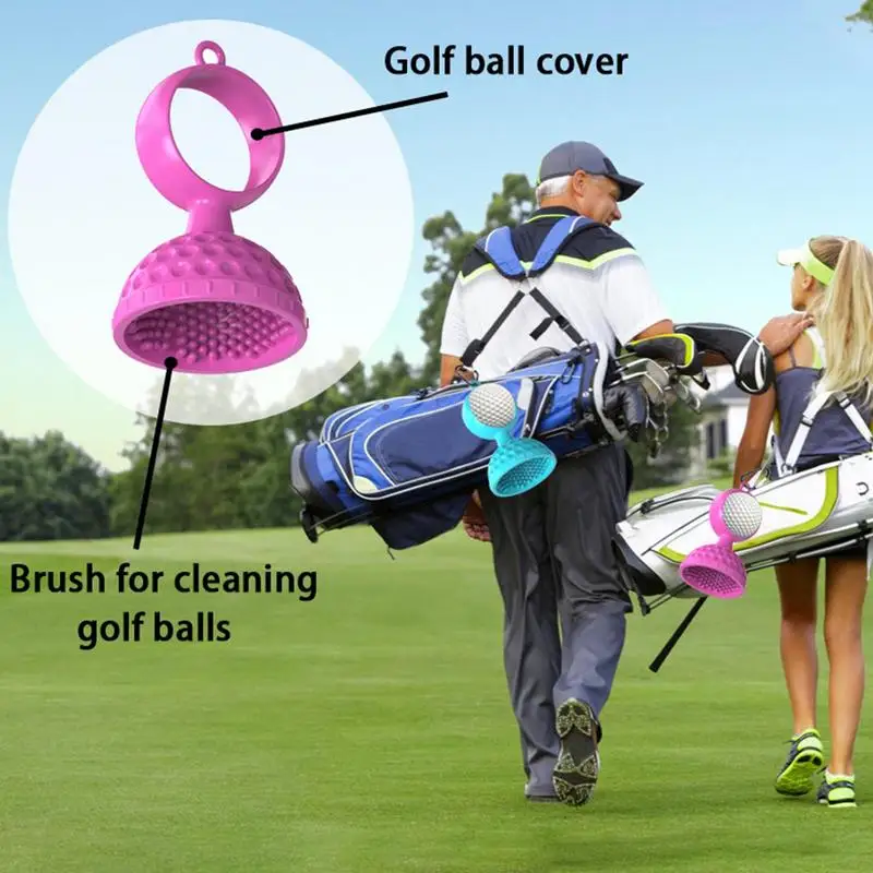 Golf Ball Cleaner Brush 2 In 1 Silicone Golf Scrub Brush With Carabiner Golf Storage Brush Golf Storage Cleaner Tool Portable