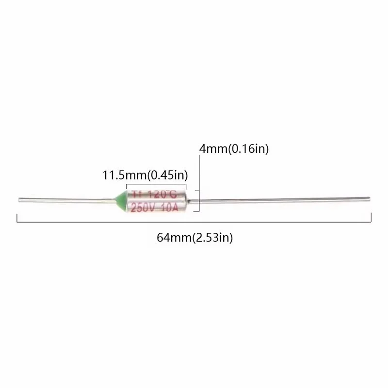 TF Thermosicherung RY 10A 15A 250V Temperatur 65C 73C 75C 85C 90C 100C 110C 120C 130C 165C 172C 185C 192C 200C 216C 240C 280C 300C – Detail 2