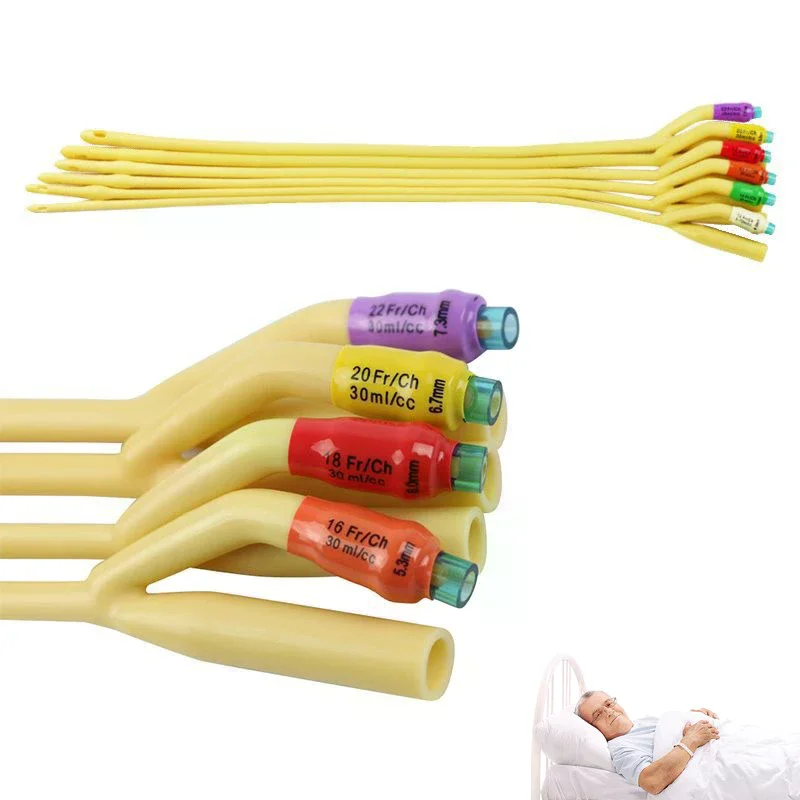 1 PCS 2/3 Chamber Latex Catheter Silicone Coated Sterilized Urethral Catheter Male/women/children Urinary Catheter