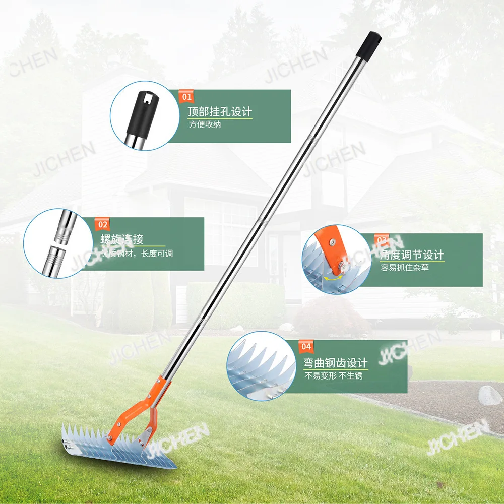 

JCTLawn грабли для соломы, многофункциональные грабли для картотеки газона, прочные грабли для почвы, сад