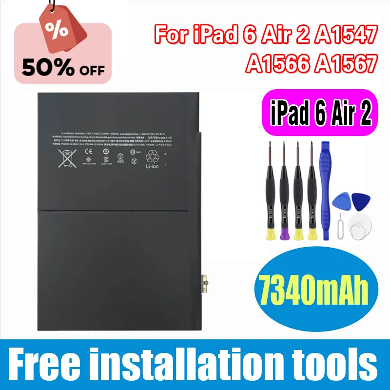 

Высококачественная батарея XDOU для iPad 6 Air 2 A1547 A1566 A1567, отправка сопровождения + инструмент