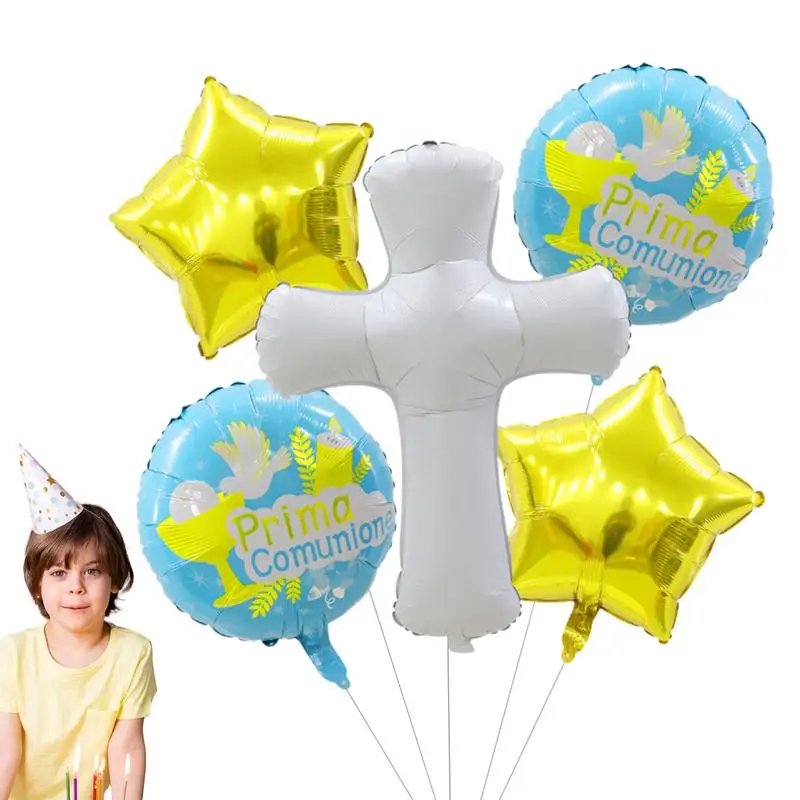 Balloons For Communion Aluminum Film Baptism Balloons Pigeon Balloons Set Of 5 Cute Communion Party Decorations Party Supplies