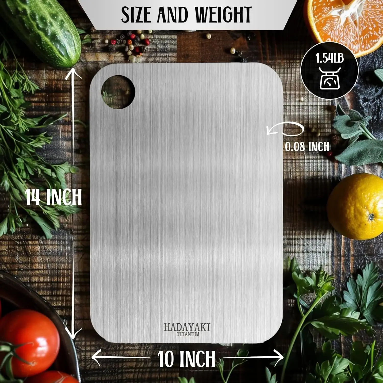% Pure Titanium Cutting Board With Silicone Mat: Dual-Sided For Precision And Durability, Easy To Clean, Ideal For Meat,