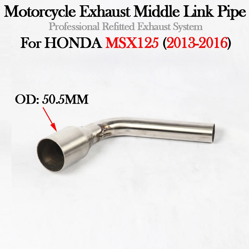 Slip On For HONDA MSX125 MSX 125 2013 2014 2015 2016 Motorcycle Exhaust System Muffler Modify 51MM Escape Moto Middle Link Pipe