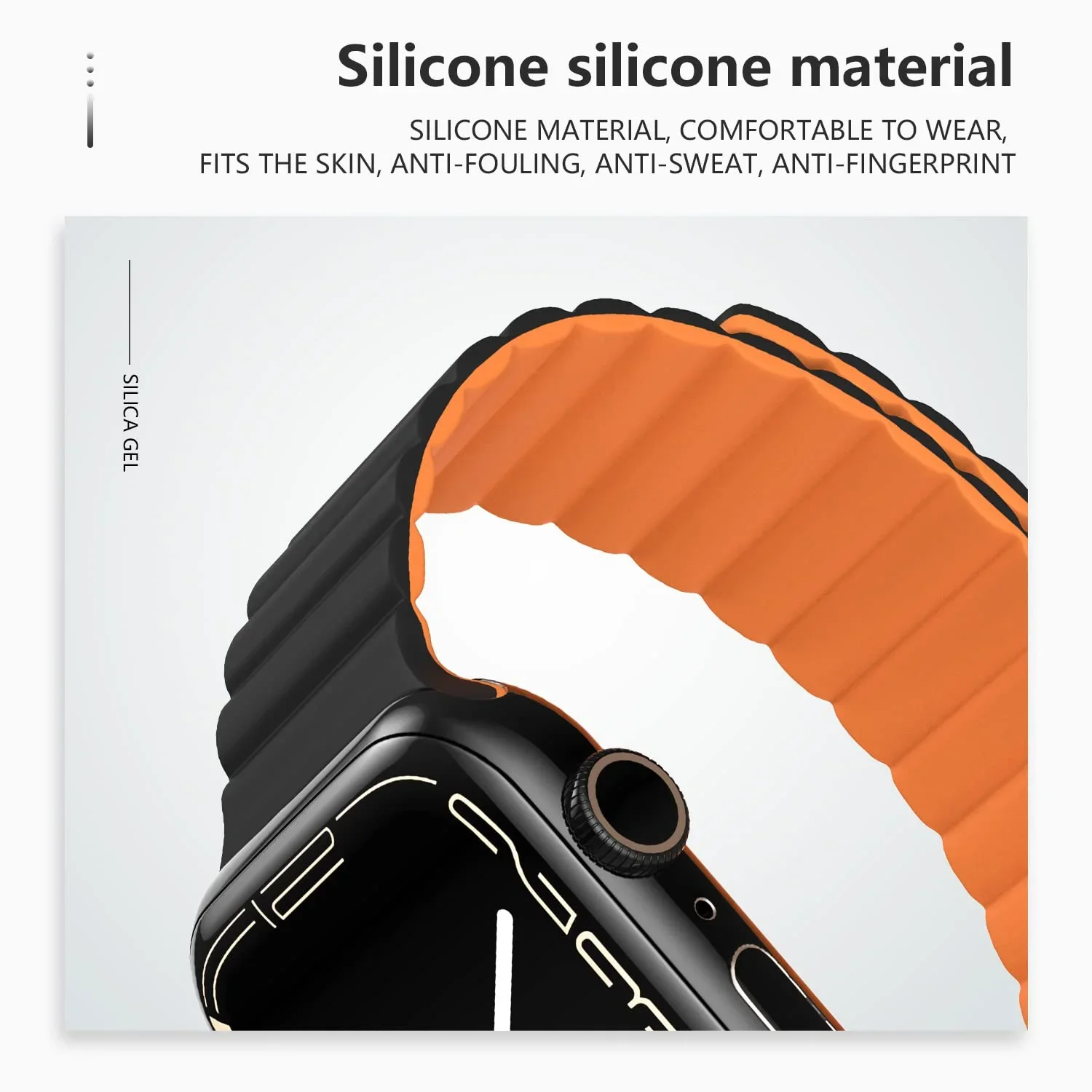 แม่เหล็กกีฬาซิลิโคนสําหรับ Apple Watch 10 46 มม.42 มม.2 49 มม.สร้อยข้อมือ iWatch 9 8 7 6 5 4 SE 45 มม.41 มม.40 มม.44 มม.เข็มขัด