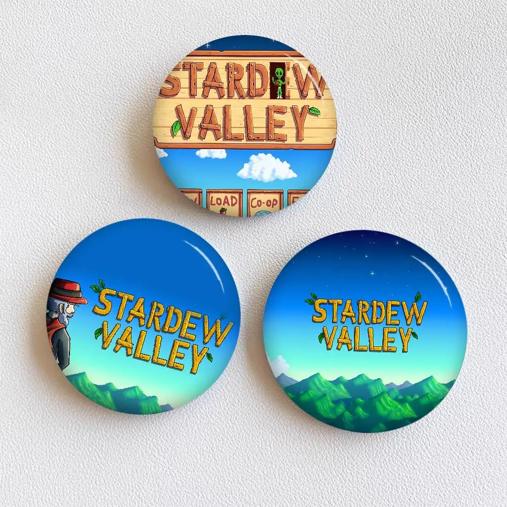 Stardew Valley game 32/44/58mm Round Cartoon Brooches Handmade Pins for Backpack Jewelry Accessories Gifts Creative Badge