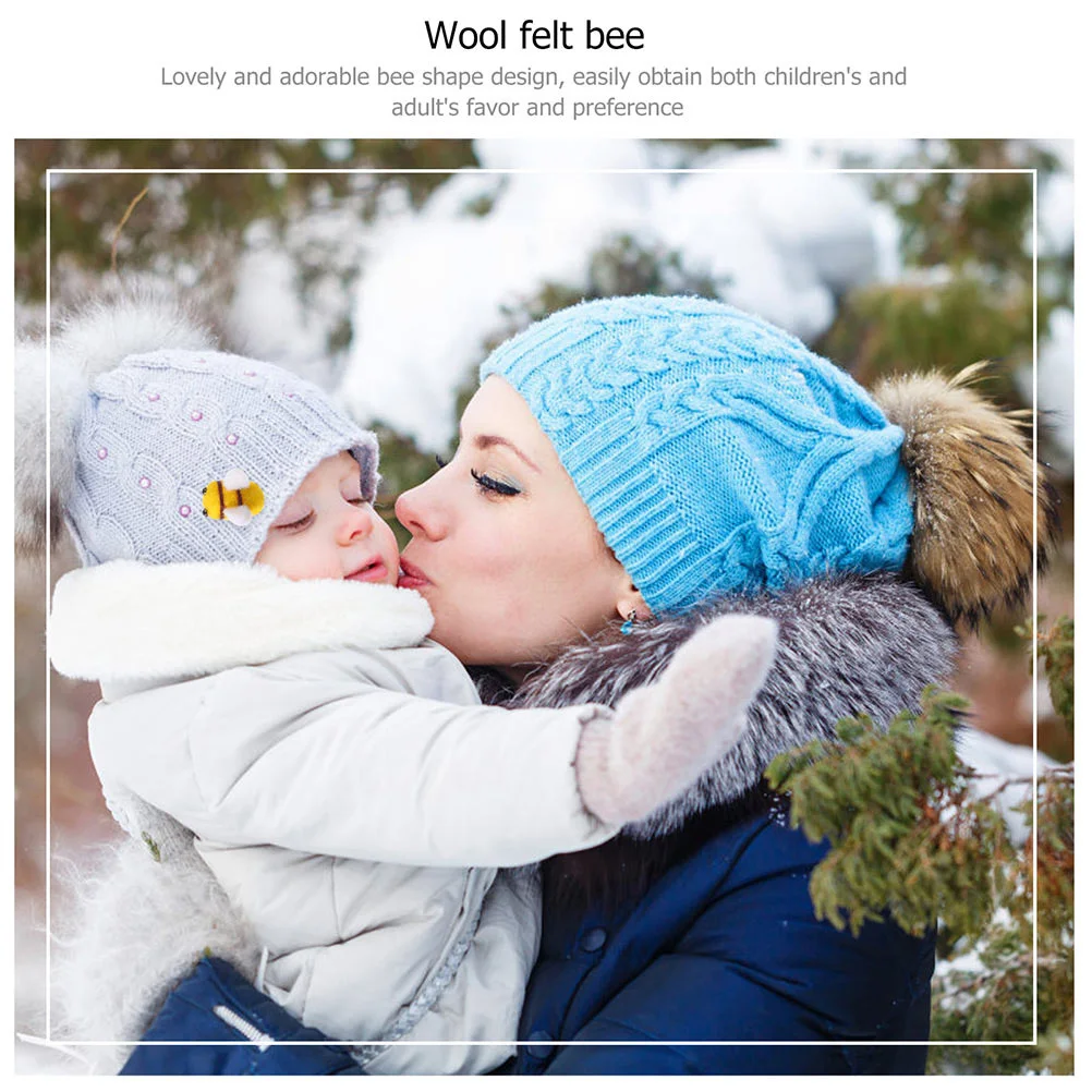 

30Pcs Mini Felt Bees Craft Set High Quality Wool Material for Scrapbooking DIY Hair Accessories Wall Decorations