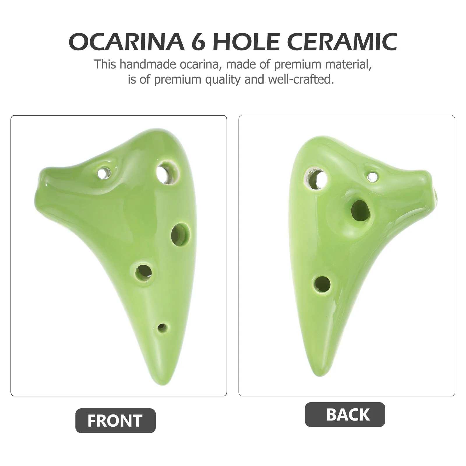 Professional 6 Hole Mini Ocarina Dolomite Ceramic Flute Lightweight Portable for Beginners Children Students Easy to Play