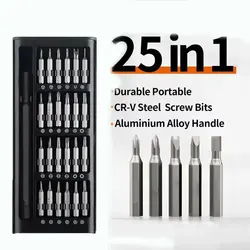 25 In 1 Precision Screwdriver Set Mini Magnetic With 24 Pcs Torx Screwdriver Bits Small Repair Hand Tool Kit For iPhone/PC/Came