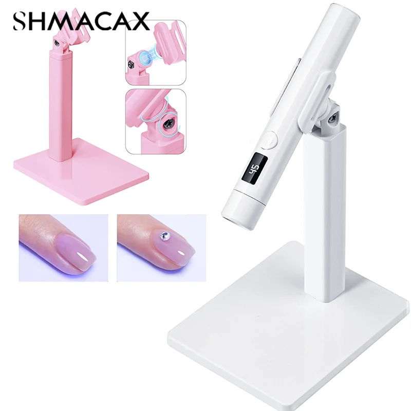 Pink White Nail Art Light Lamp Holder Portable Nail Dryer Machine Phototherapy Lamp Bracket Rotatable UV Light Lamp Holder