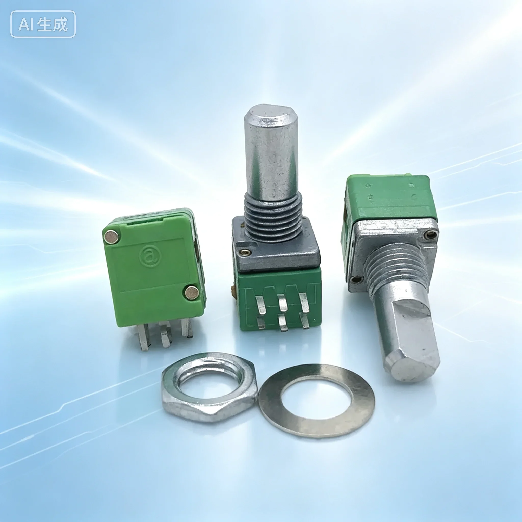 for‑09 C10kx2 B10K Double Sealing Potentiometer 15MM Half‑Handle 6‑Pin 10PCS