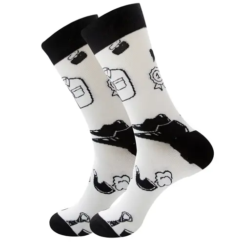 1 Pair New Happy Mens Socks Women Novelty Cartoon Sock Combed Cotton Funny Men's Big Size Crew Hip Hop Thick Long Socks - Image 39