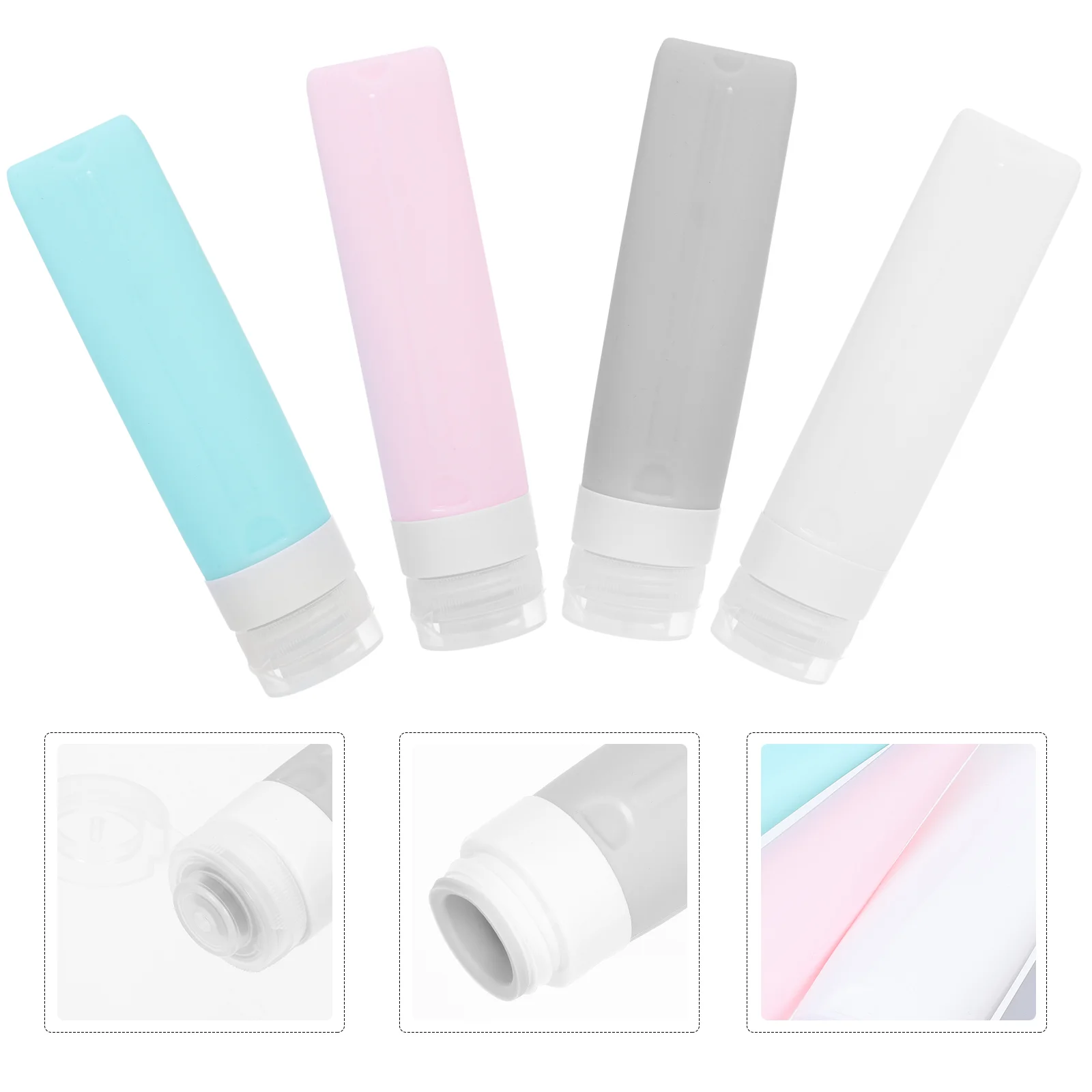 Mini Containers Silica Gel Bottle Travel Bottles Silicone Lotion Dispenser for Toiletries Food Grade Shampoo