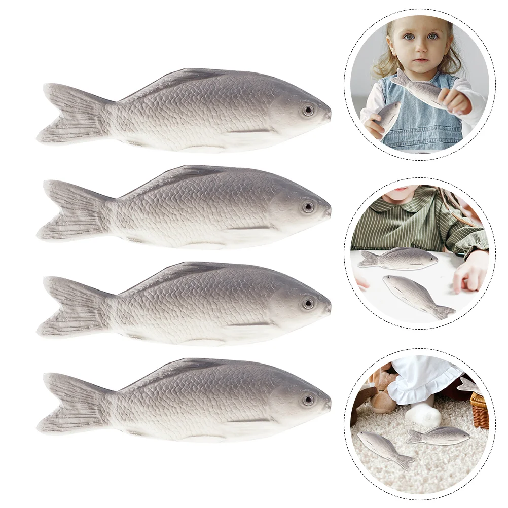 4 Pcs Artificial Fish Home Decor Plaything Simulation Ornament Childrens Toys Vegetable Shape Pu Imitation Children’s