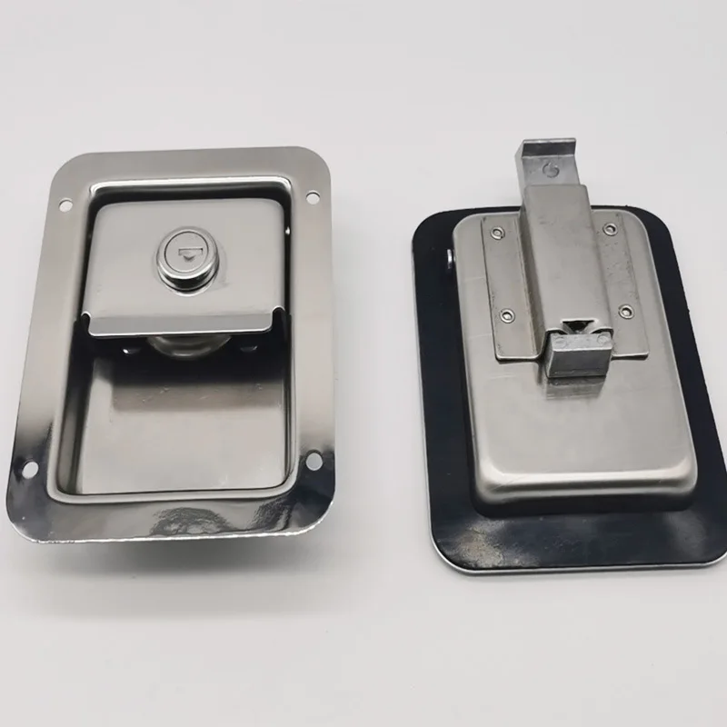 

Travel Trailer Lock Stainless Steel RV Door Latch Heavy Duty Recessed Lock Flush Mount Paddle Handle RV Door For Toolbox Cabinet