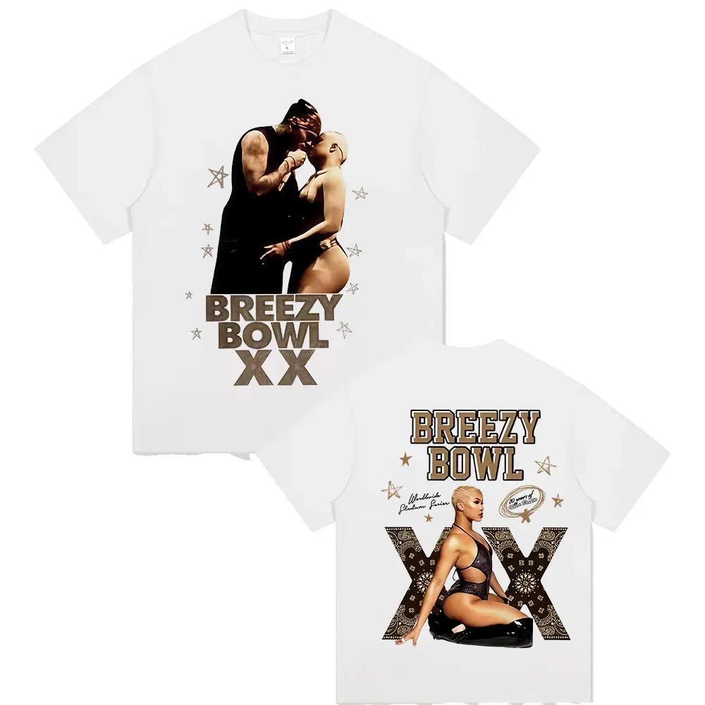 كريس براون بريزي السلطانية XX جولة 2025 ميرش تي شيرت الرجال النساء عالية الجودة Harajuku تي شيرت تقليدي الهيب هوب تي شيرتات قصيرة الاكمام #2