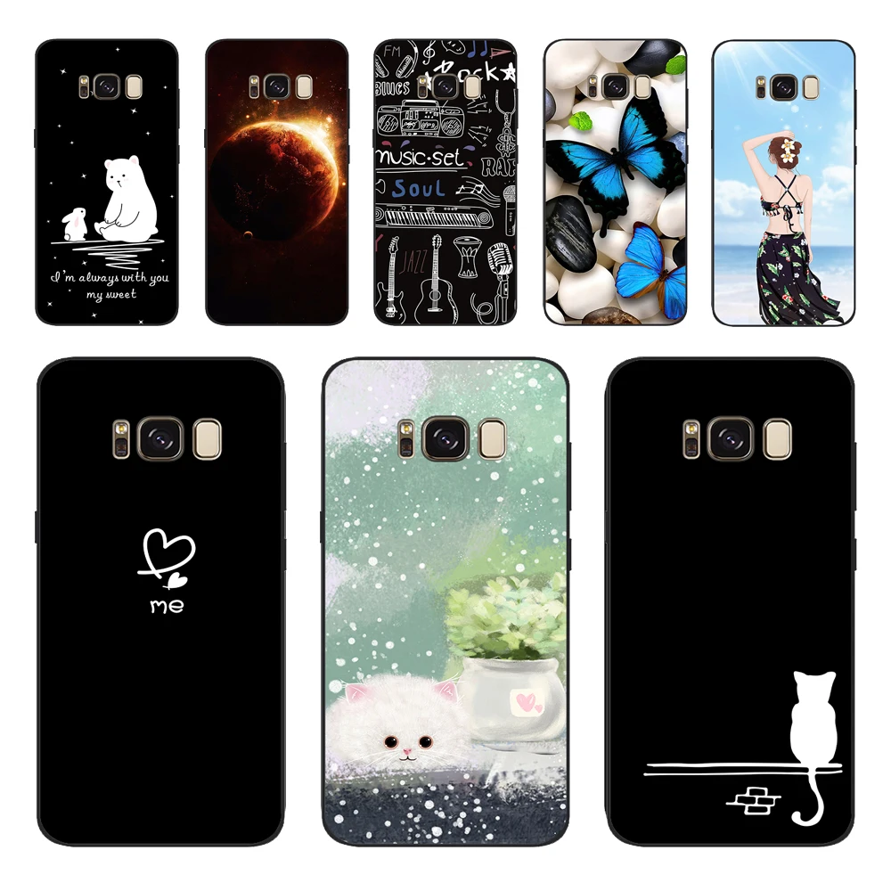 Para samsung s 8 s8 caso capa traseira para samsung galaxy s8 plus capa macia tpu silicone fundas coque para samsung s8 caso