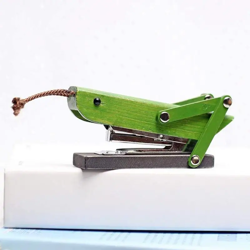 Grapadora de escritorio para oficina, diseño de saltamontes, Manual, giratorio, comercial, oficina, escuela, Biblioteca