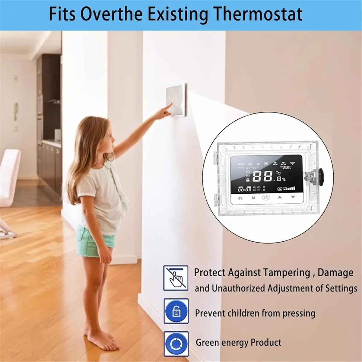 Universal Thermostat Combination Lock Box for Wall Thermostats - Secure and Washable Design