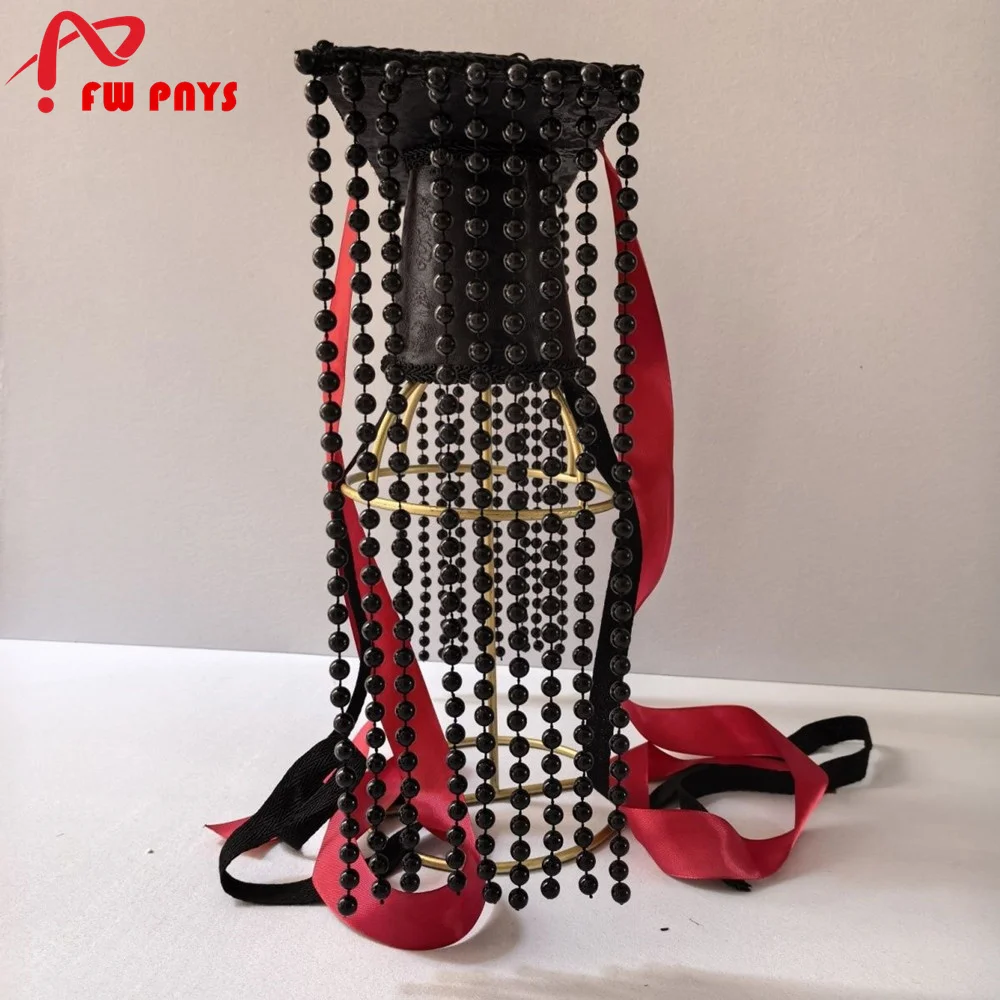 تشينغ شيوانغ قبعة للبالغين الإمبراطور الصيني القديم قبعة هالوين كرنفال مضحك تأثيري القبعات مع شرابة