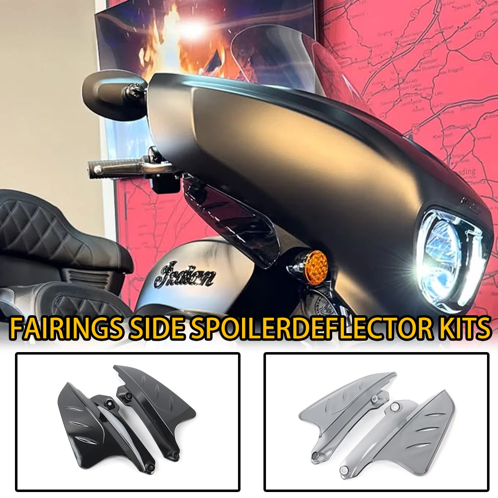

Indian Roadmaster Dark Horse & Limited Fairing Deflector Set 2019-2024 w/Side Spoilers Black Smoke Motorcycle Accessories
