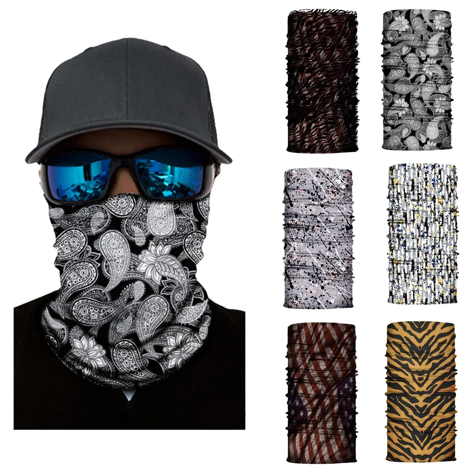 3d Breathable Hiking Magic Scarf Buffs Balaclava Neck Warmer Gaiter Face Shield Men Halloween Headband Mask Face Scarf