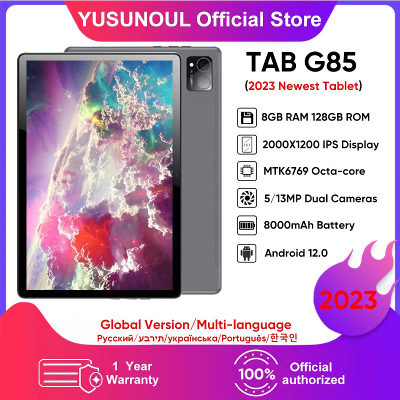 

Orginal Yusunoul G85 2023 Newest 8+128GB Tab 10.36"FHD+ Display Android 12 Octa Core Tablet Pc 13MP Camera 5G WiFi Bluetooth 5.0