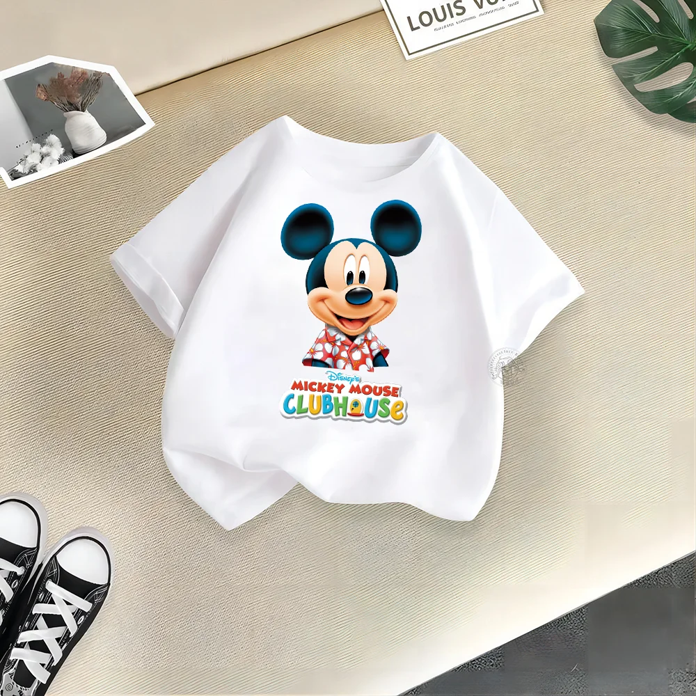 Disney Kids Fashion Crewneck Cotton Mickey Mouse Clothing Boys Girls Toddlers Summer Casual T-shirt Top Short Sleeve boys