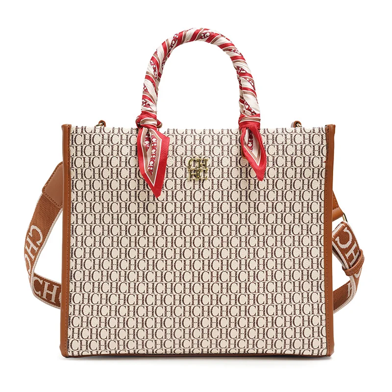 Brand Women's Bag Design Handbag Letter Buckle Large Capacity Elegant Slanted Body Fashionable Multifunctional Durable Packaging