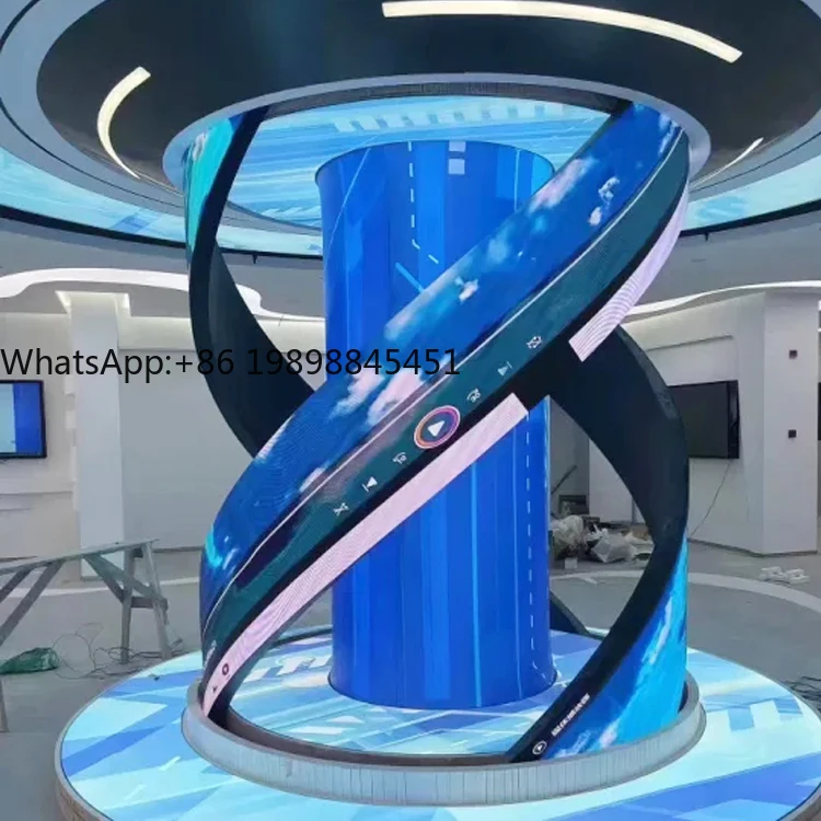 

Street Mounted Screen Full Color Flexible Hologram Waterproof High Visual Flexible Film Led Display Screen