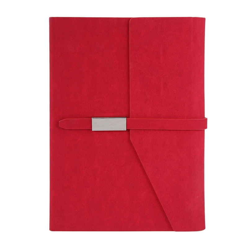 Foldable Business Notebook With Magnetic Closure, Suede Leather Notepads Diary Metal BuckleFoldable Business Notebook With Magne