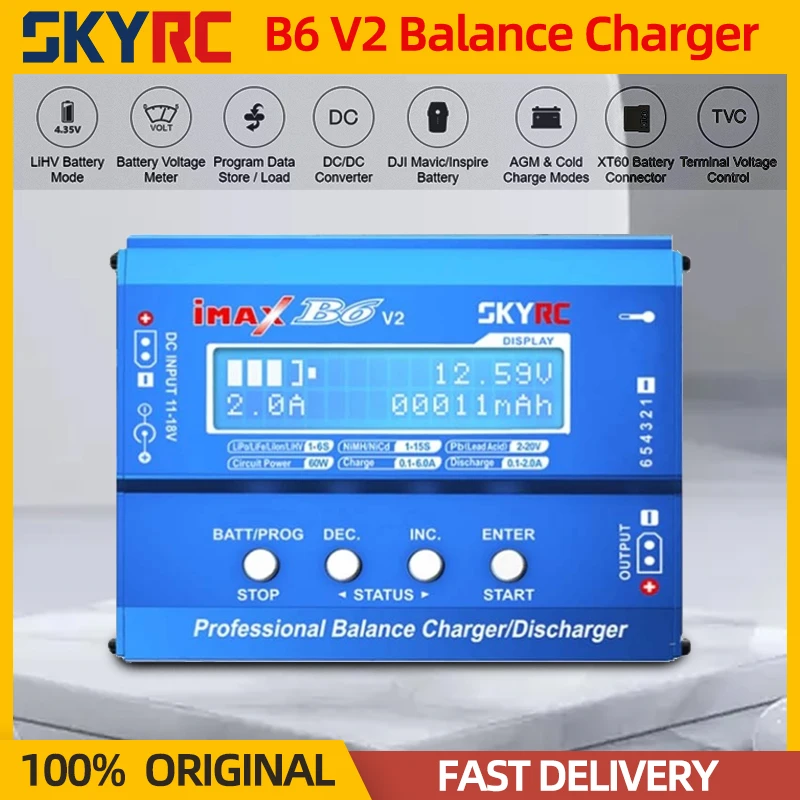 SKYRC IMAX B6 V2 Balance Charger LiPo Battery Charger Discharger 6A 60W For RC FPV DJI Mavic TB4X NiMH NiCD LiHV NiCd PB Li-ion