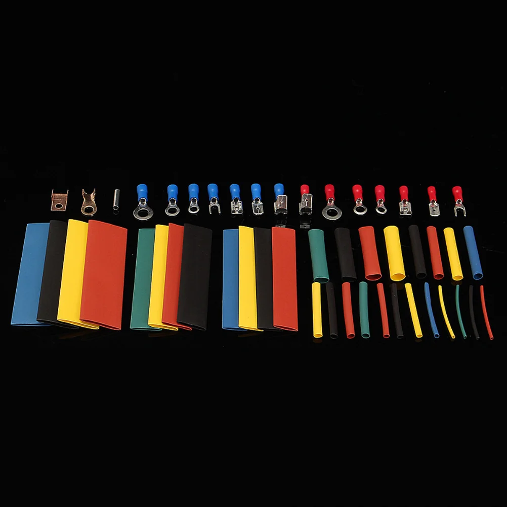 

678Pcs Cold Shrink Crimp Terminals Assorted Wire Connectors 17 Types 2:1 Heat Shrink Tube Red Blue Yellow Reusable Case for Auto