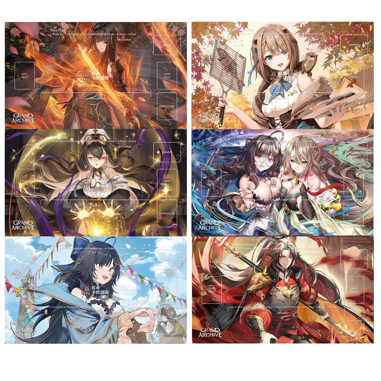 

Grand Archive Series 600x350mm Custom Playmat Playsheet Cartoon Reprogram Cremation-Ritual Purification Rubber Board Game Mat