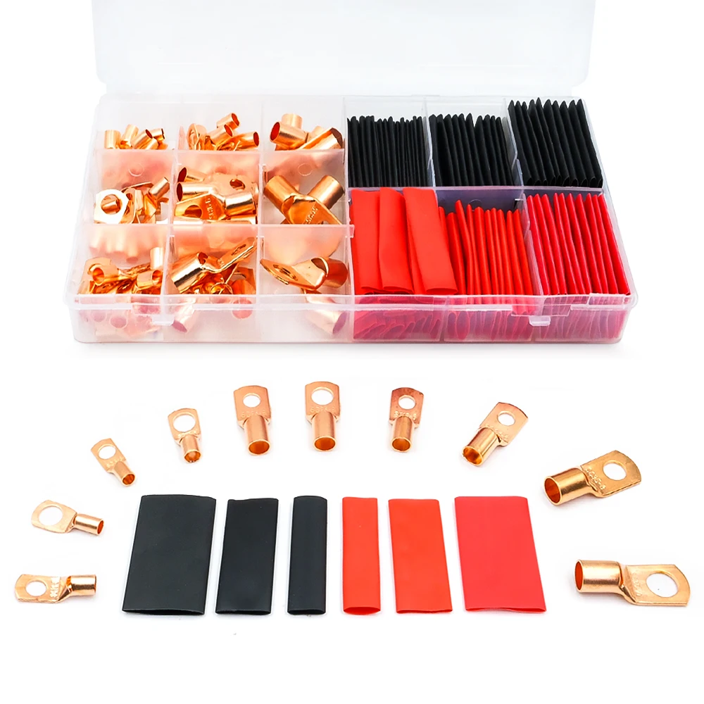 150pcs SC Voyeur Bare Terminal Gold 70pcs Cold Pressed Terminal and 80pcs Heat Shrink Tubing Box