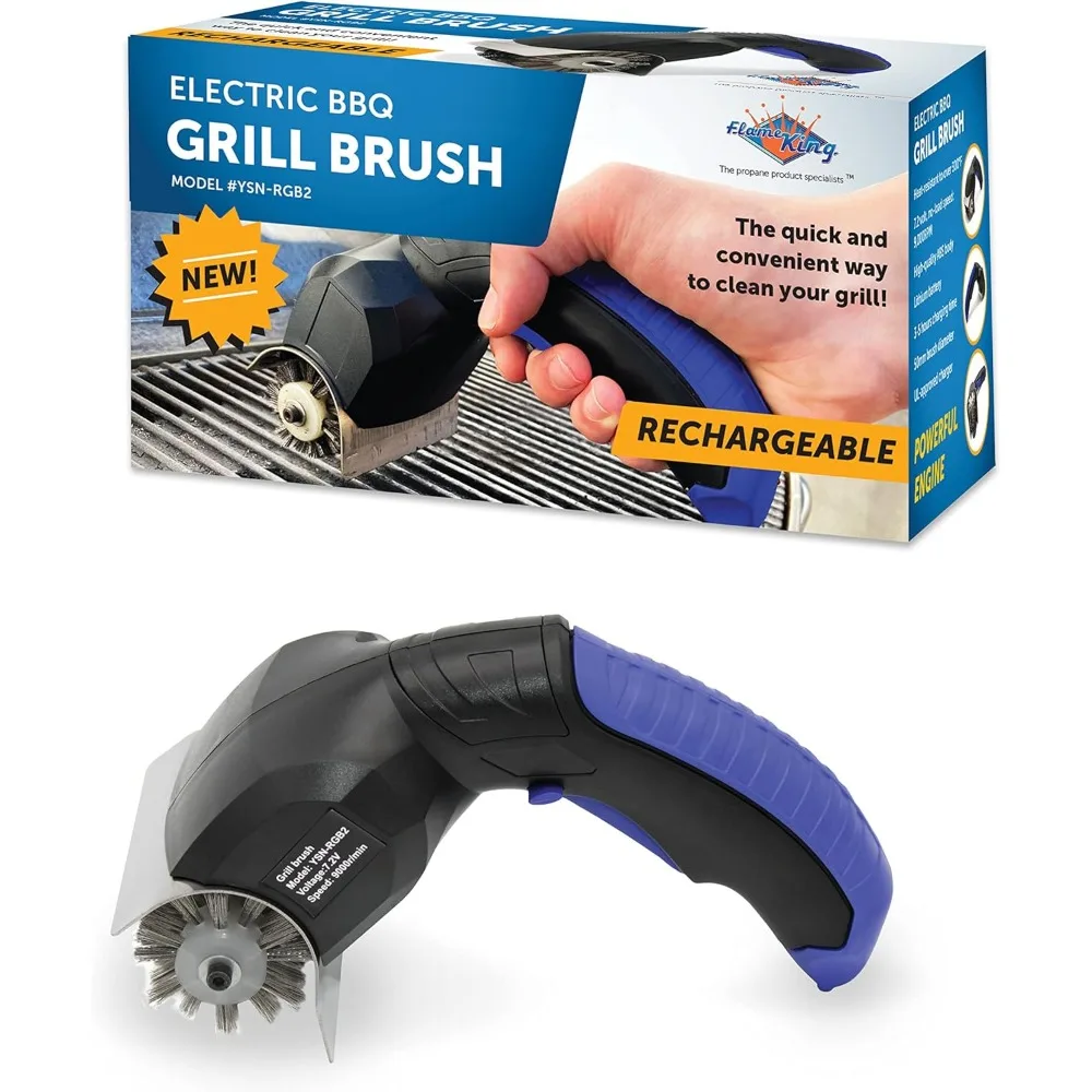 

Electric BBQ Grill Brush Cordless Rechargeable Stainless Steel Bristles Black