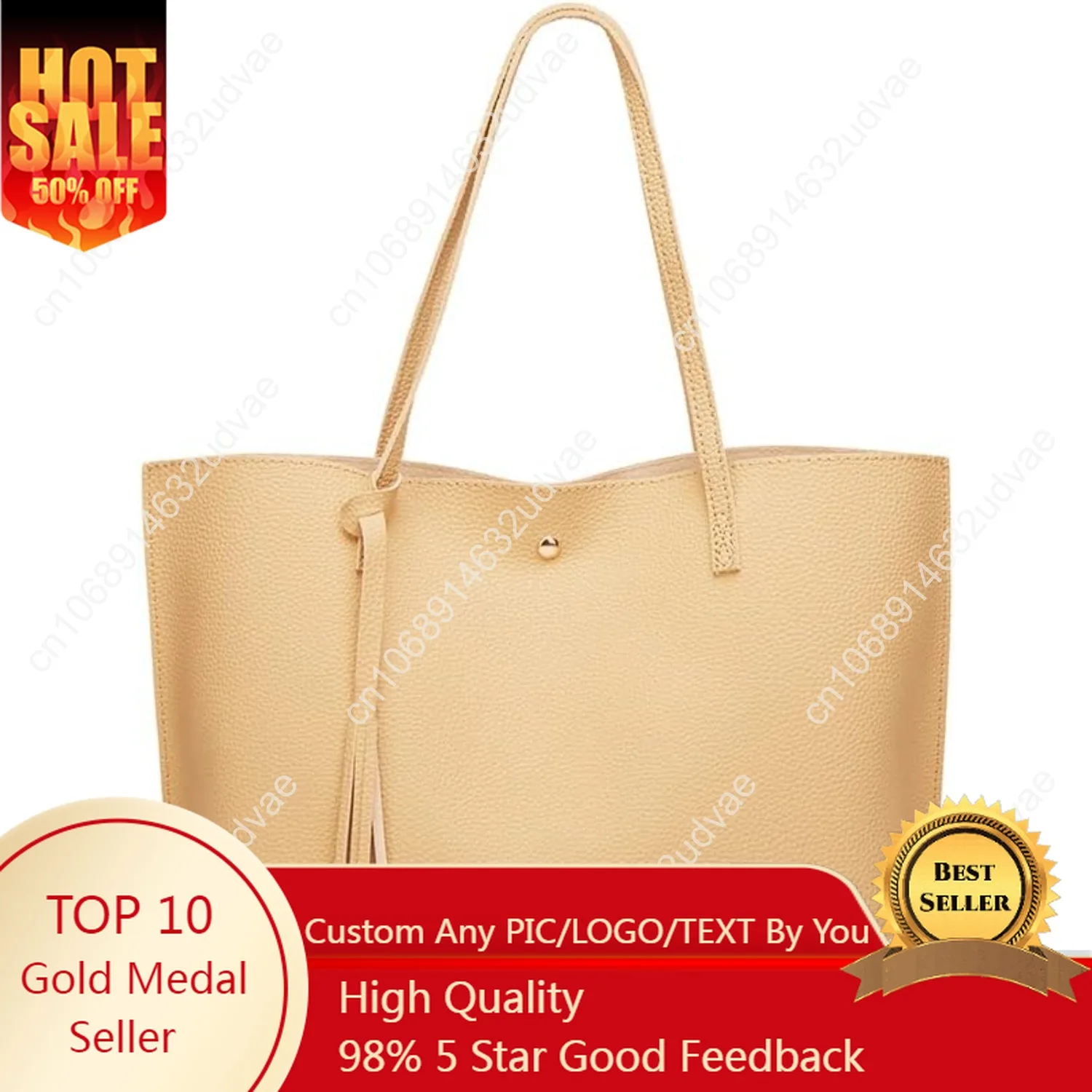 

Dreubea Women's Soft Faux Leather Tote Shoulder Bag from, Big Capacity Tassel Handbag
