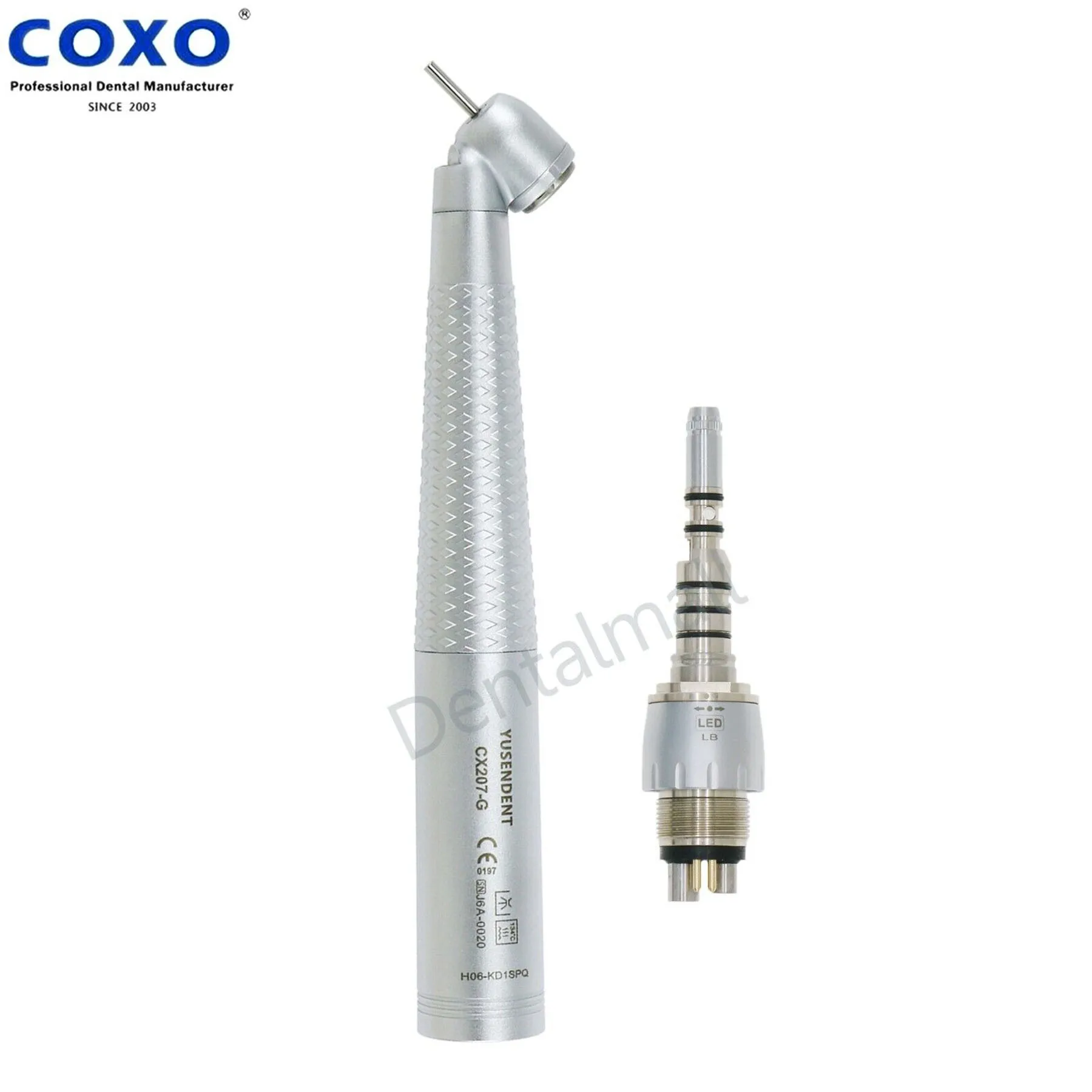 COXO Dental 45° LED Fiber Optic Surgical Turbine High Speed Handpiece Single Water Spray fit KaVo MULTIflex