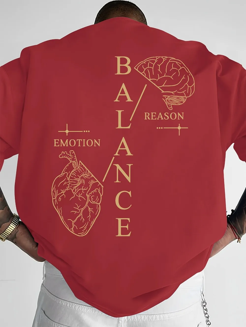 Europäisches und amerikanisches Herren-Sommer-Mode-T-Shirt mit „Balance“-Schriftzug, bequem und atmungsaktiv, Rundhals, Outdoor-Street-Top – Detail 6