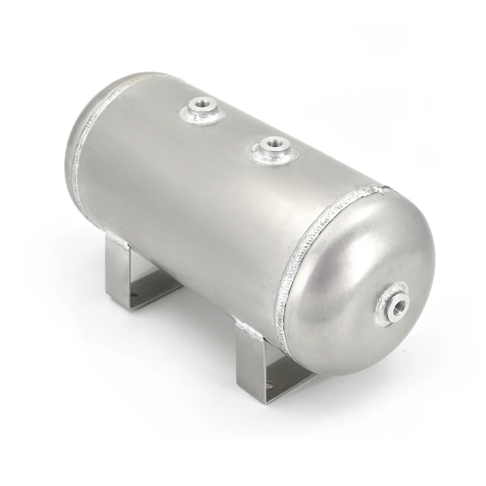 1.6 Gallon 1/4NPT 5 holes aluminum air cylinder air tank pneumatic air suspension system tunning vehicle parts