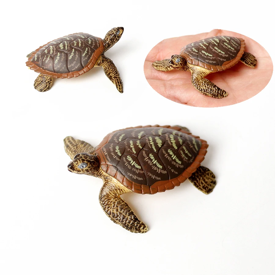 Tortue de mer en plastique réaliste, tortues réalistes, animaux de l'océan, petites Figurines de tortue pour décoration de fête, jouets éducatifs