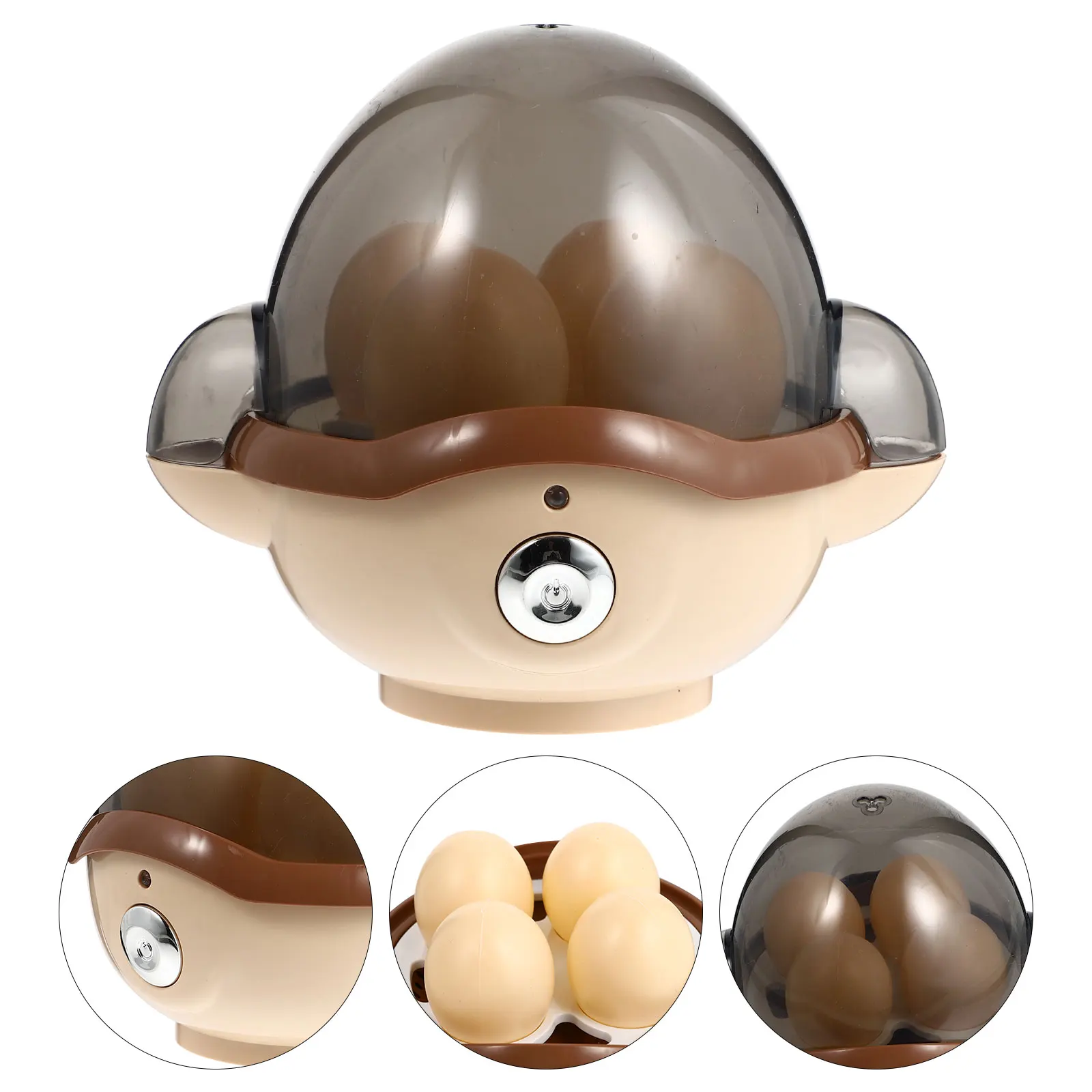 

Simulation Eggs Steamer Kids Educational Plaything Children Kitchen Mini Appliance Plaything Baby Gift Khaki Lightweight Safe